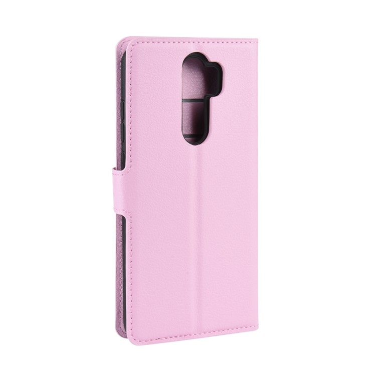 Litchi Skin Flip Leather Wallet Phone Case for Xiaomi Redmi Note 8 Pro - Pink-6