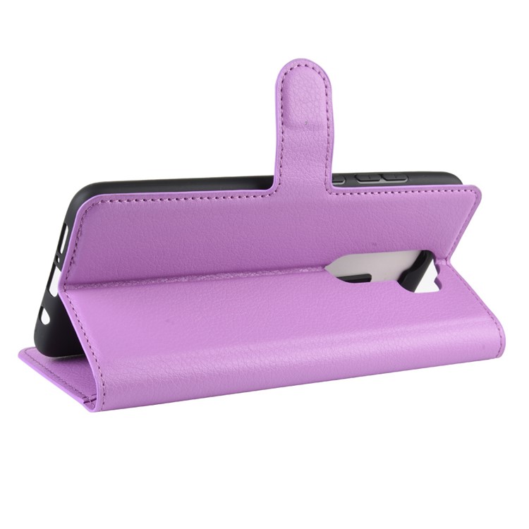 Litchi Skin Flip Leather Wallet Phone Case for Xiaomi Redmi Note 8 Pro - Purple-5