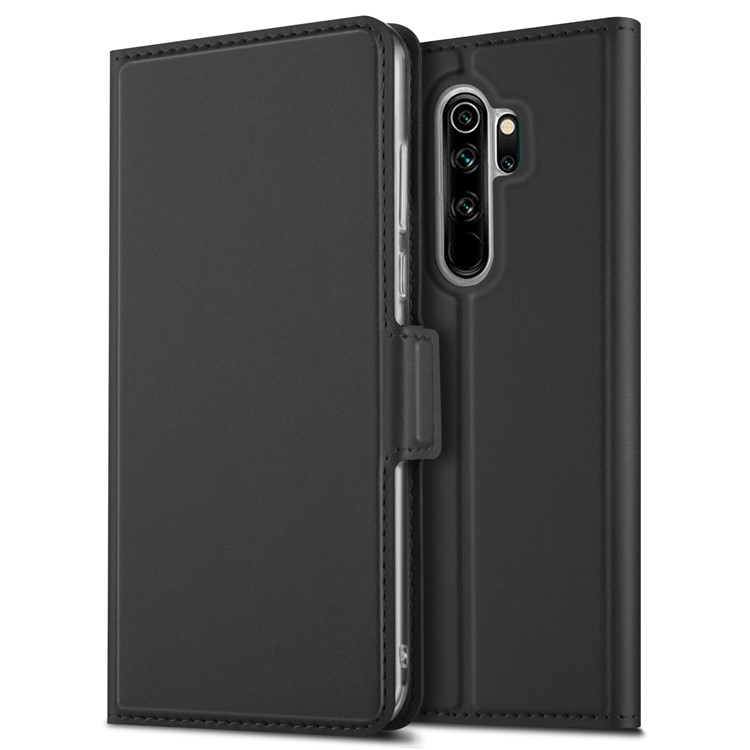 Business Style Card Holder Leather Stand Case Cover for Xiaomi Redmi Note 8 Pro - Black-10