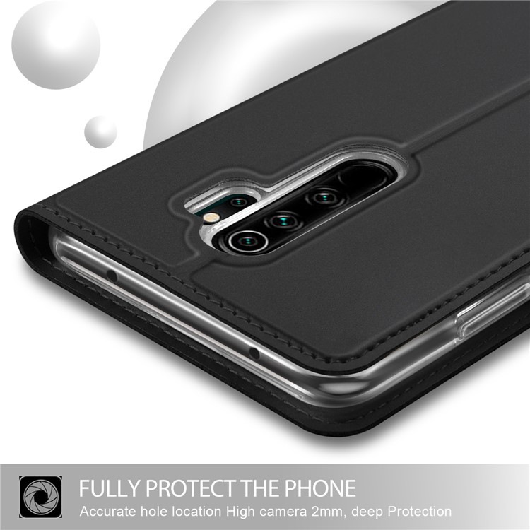 Business Style Card Holder Leather Stand Case Cover for Xiaomi Redmi Note 8 Pro - Black-4
