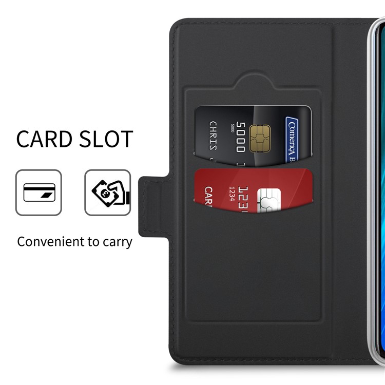 Business Style Card Holder Leather Stand Case Cover for Xiaomi Redmi Note 8 Pro - Black-6