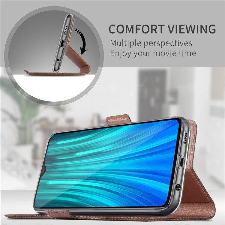 Business Style Card Holder Leather Stand Case Cover for Xiaomi Redmi Note 8 Pro - Rose Gold-3