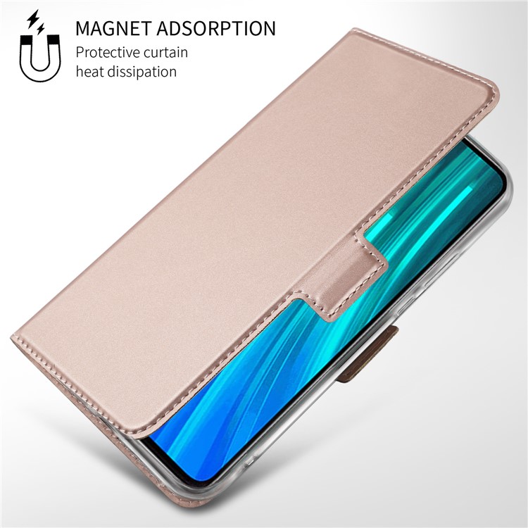 Business Style Card Holder Leather Stand Case Cover for Xiaomi Redmi Note 8 Pro - Rose Gold-7
