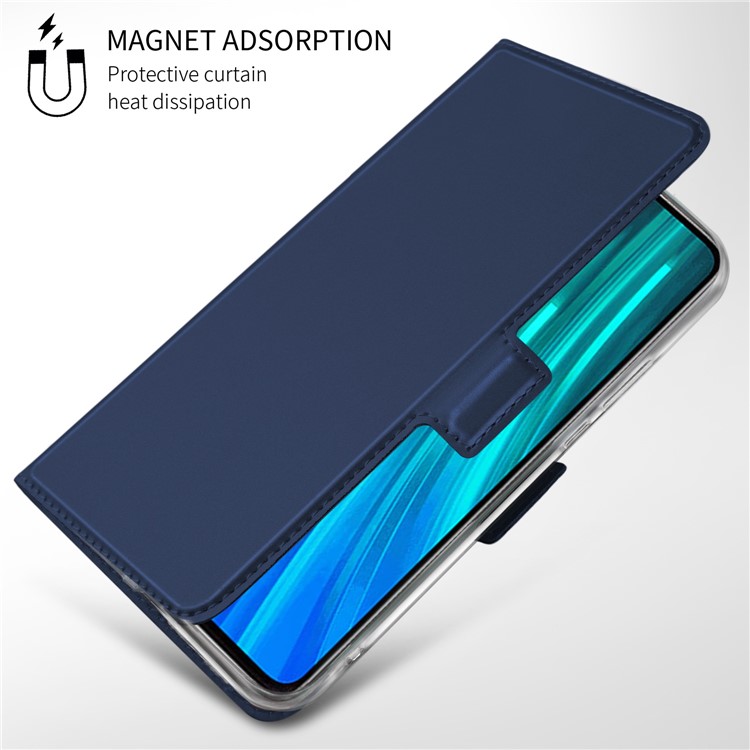 Business Style Card Holder Leather Stand Case Cover for Xiaomi Redmi Note 8 Pro - Blue-7