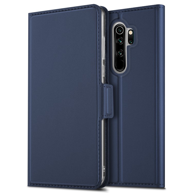 Business Style Card Holder Leather Stand Case Cover for Xiaomi Redmi Note 8 Pro - Blue-9