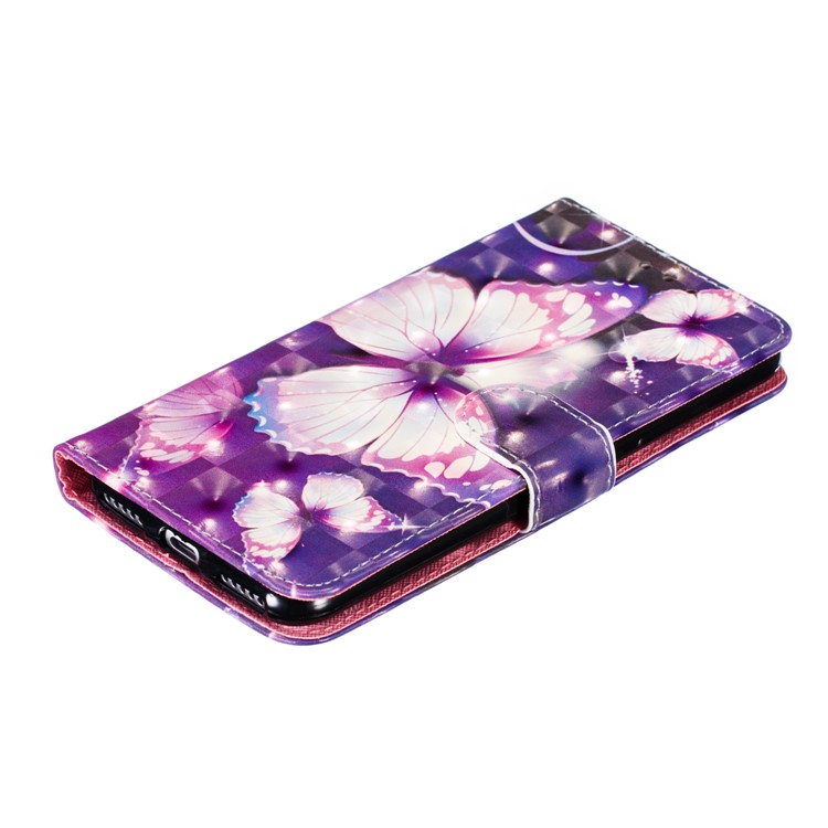 Pattern Printing Light Spot Decor Leather Wallet Case for Xiaomi Mi CC9e / Mi A3 - Purple Butterfly-9