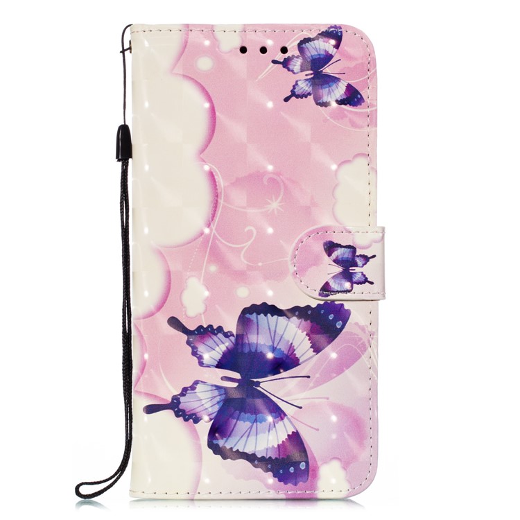 Pattern Printing Light Spot Decor Leather Wallet Case for Xiaomi Mi CC9e / Mi A3 - Colorized Butterfly-2