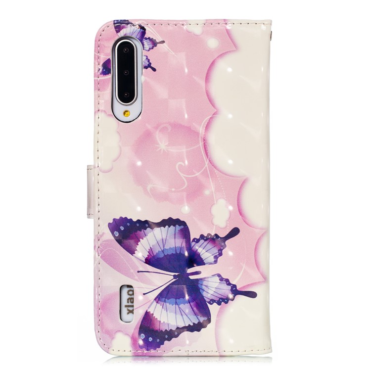 Pattern Printing Light Spot Decor Leather Wallet Case for Xiaomi Mi CC9e / Mi A3 - Colorized Butterfly-3
