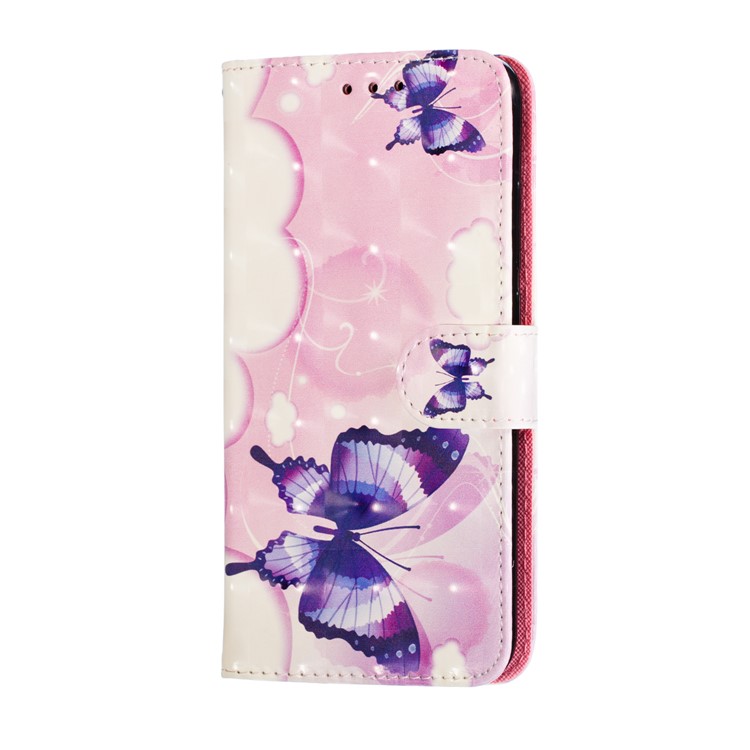 Pattern Printing Light Spot Decor Leather Wallet Case for Xiaomi Mi CC9e / Mi A3 - Colorized Butterfly-4