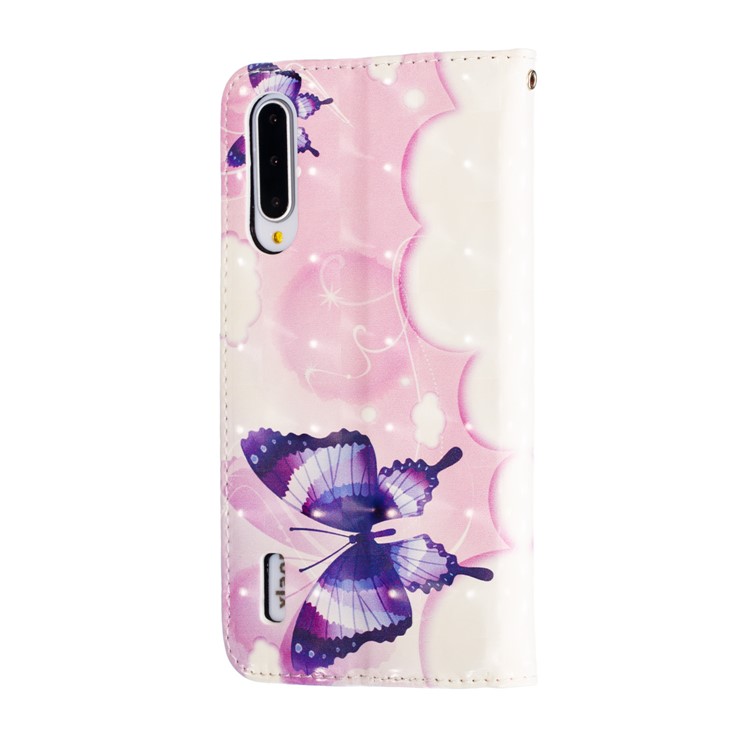 Pattern Printing Light Spot Decor Leather Wallet Case for Xiaomi Mi CC9e / Mi A3 - Colorized Butterfly-5