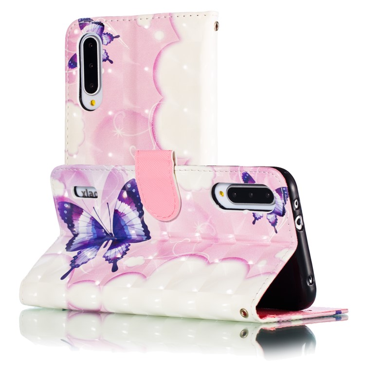 Pattern Printing Light Spot Decor Leather Wallet Case for Xiaomi Mi CC9e / Mi A3 - Colorized Butterfly-7