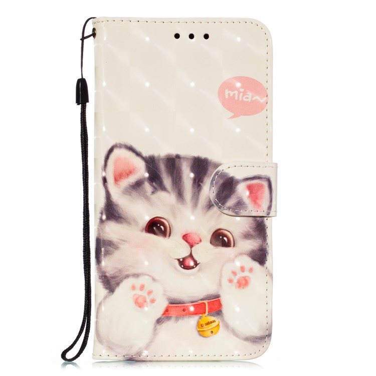 Pattern Printing Light Spot Decor Leather Wallet Case for Xiaomi Mi CC9e / Mi A3 - Adorable Cat-2