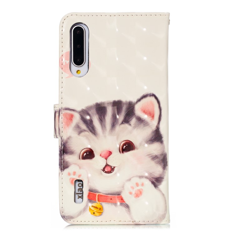 Pattern Printing Light Spot Decor Leather Wallet Case for Xiaomi Mi CC9e / Mi A3 - Adorable Cat-3