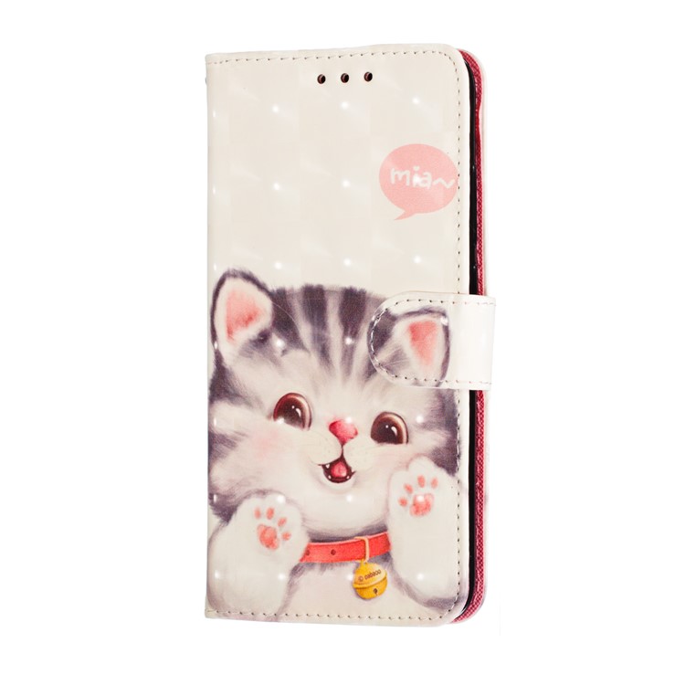 Pattern Printing Light Spot Decor Leather Wallet Case for Xiaomi Mi CC9e / Mi A3 - Adorable Cat-4