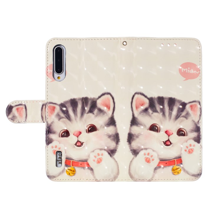 Pattern Printing Light Spot Decor Leather Wallet Case for Xiaomi Mi CC9e / Mi A3 - Adorable Cat-6