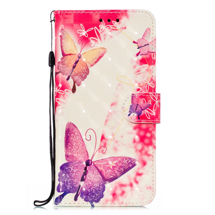 Pattern Printing Light Spot Decor Leather Wallet Case for Xiaomi Mi CC9e / Mi A3 - Elegant Butterfly-2