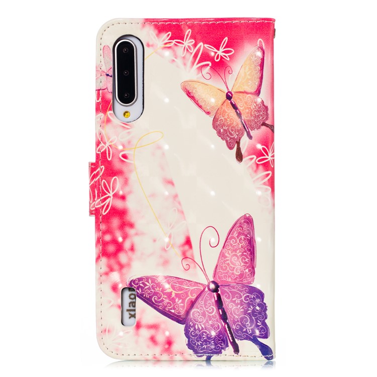 Pattern Printing Light Spot Decor Leather Wallet Case for Xiaomi Mi CC9e / Mi A3 - Elegant Butterfly-3