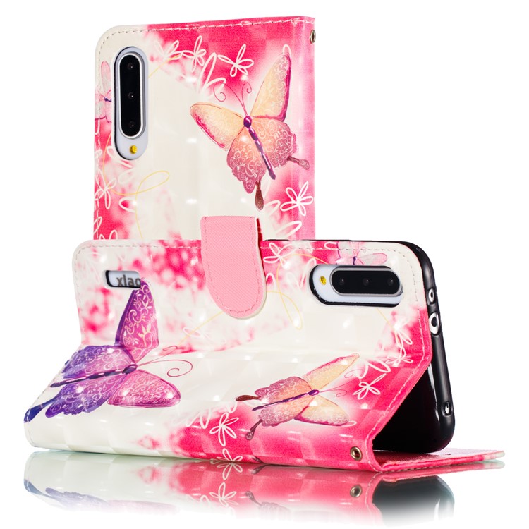 Pattern Printing Light Spot Decor Leather Wallet Case for Xiaomi Mi CC9e / Mi A3 - Elegant Butterfly-7