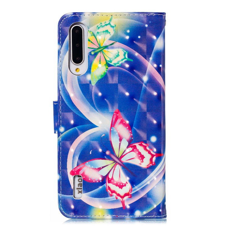 Pattern Printing Light Spot Decor Leather Wallet Case for Xiaomi Mi CC9e / Mi A3 - Vivid Butterfly-3