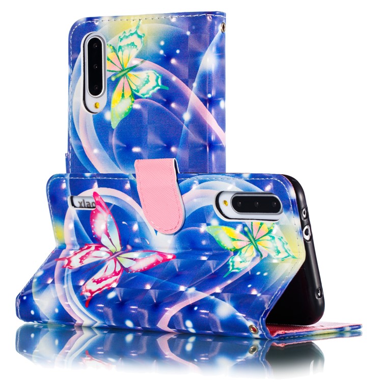 Pattern Printing Light Spot Decor Leather Wallet Case for Xiaomi Mi CC9e / Mi A3 - Vivid Butterfly-7