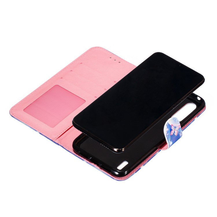 Pattern Printing Light Spot Decor Leather Wallet Stand Case for Xiaomi Mi CC9 / Mi CC9 Meitu Edition - Purple Butterfly-12