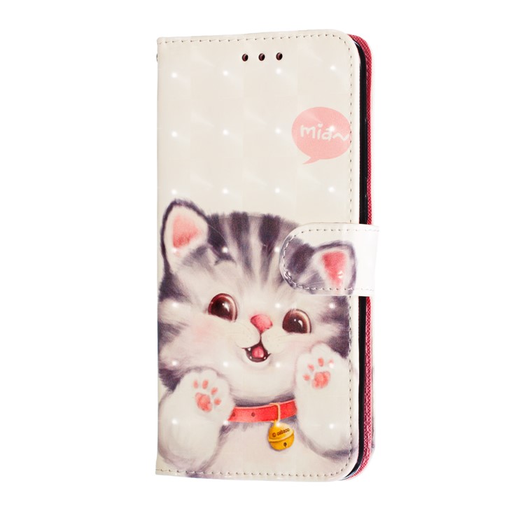 Pattern Printing Light Spot Decor Leather Wallet Stand Case for Xiaomi Mi CC9 / Mi CC9 Meitu Edition - Adorable Cat-4