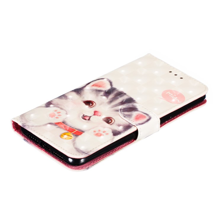 Pattern Printing Light Spot Decor Leather Wallet Stand Case for Xiaomi Mi CC9 / Mi CC9 Meitu Edition - Adorable Cat-8