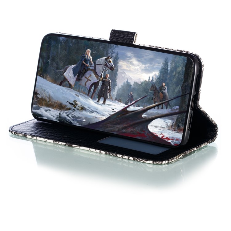 Pattern Printing Light Spot Decor Leather Wallet Stand Case for Xiaomi Mi CC9 / Mi CC9 Meitu Edition - Cat-11