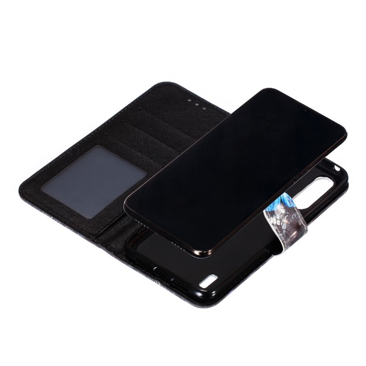 Pattern Printing Light Spot Decor Leather Wallet Stand Case for Xiaomi Mi CC9 / Mi CC9 Meitu Edition - Cat-12