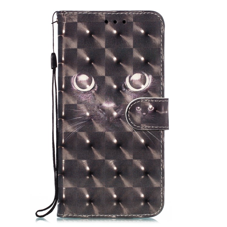Pattern Printing Light Spot Decor Leather Wallet Stand Case for Xiaomi Mi CC9 / Mi CC9 Meitu Edition - Cat-2
