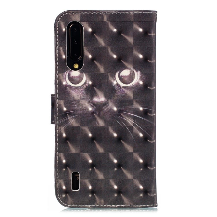 Pattern Printing Light Spot Decor Leather Wallet Stand Case for Xiaomi Mi CC9 / Mi CC9 Meitu Edition - Cat-3
