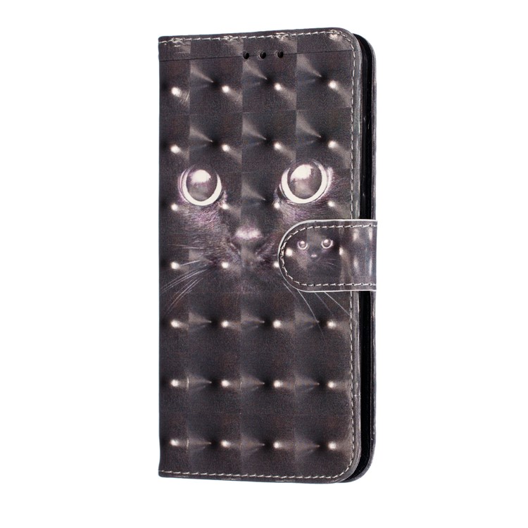 Pattern Printing Light Spot Decor Leather Wallet Stand Case for Xiaomi Mi CC9 / Mi CC9 Meitu Edition - Cat-4