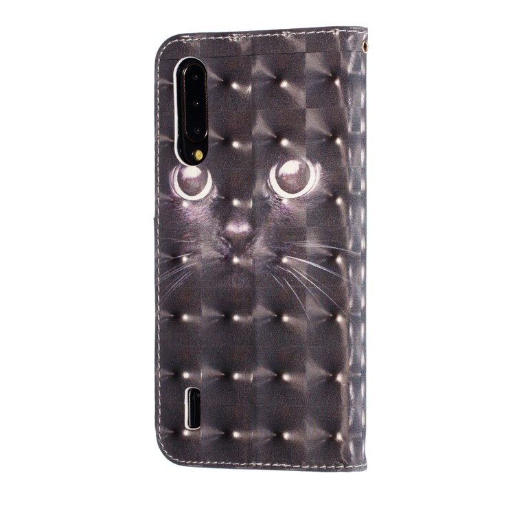 Pattern Printing Light Spot Decor Leather Wallet Stand Case for Xiaomi Mi CC9 / Mi CC9 Meitu Edition - Cat-5