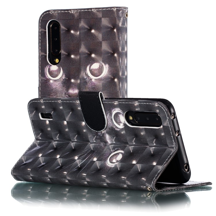 Pattern Printing Light Spot Decor Leather Wallet Stand Case for Xiaomi Mi CC9 / Mi CC9 Meitu Edition - Cat-7