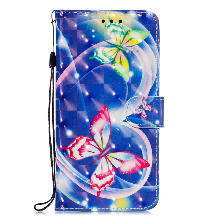 Pattern Printing Light Spot Decor Leather Wallet Stand Case for Xiaomi Mi CC9 / Mi CC9 Meitu Edition - Vivid Butterfly-2