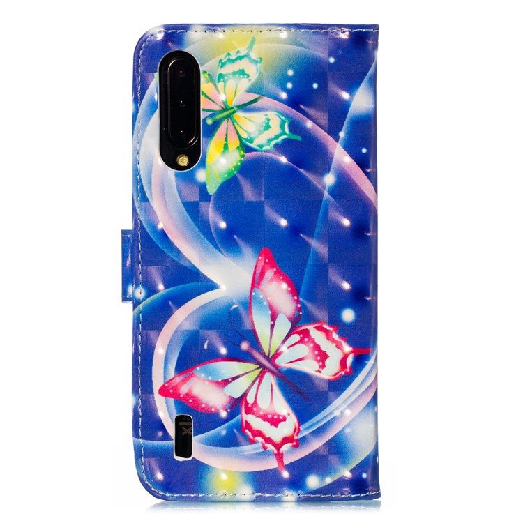 Pattern Printing Light Spot Decor Leather Wallet Stand Case for Xiaomi Mi CC9 / Mi CC9 Meitu Edition - Vivid Butterfly-3