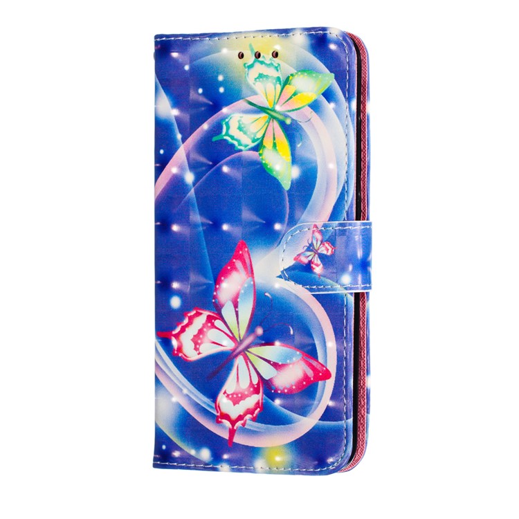 Pattern Printing Light Spot Decor Leather Wallet Stand Case for Xiaomi Mi CC9 / Mi CC9 Meitu Edition - Vivid Butterfly-4