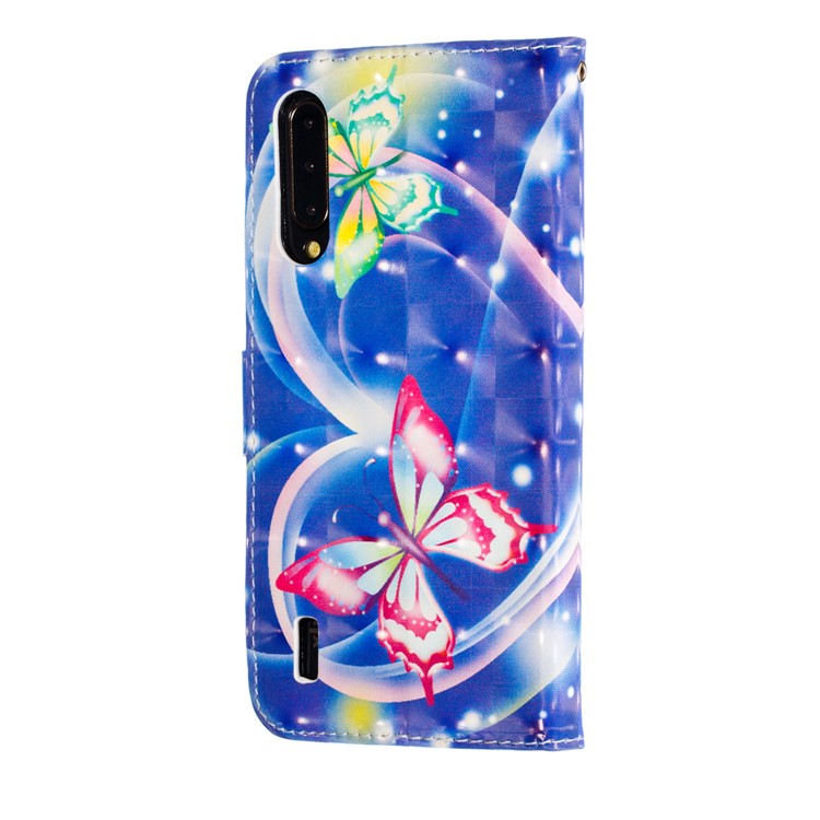Pattern Printing Light Spot Decor Leather Wallet Stand Case for Xiaomi Mi CC9 / Mi CC9 Meitu Edition - Vivid Butterfly-5