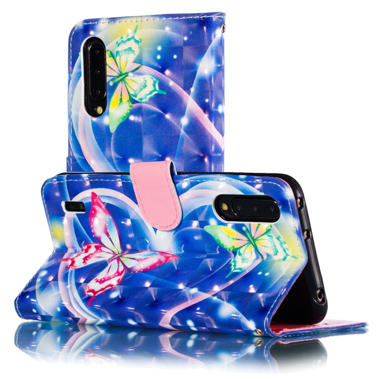 Pattern Printing Light Spot Decor Leather Wallet Stand Case for Xiaomi Mi CC9 / Mi CC9 Meitu Edition - Vivid Butterfly-7