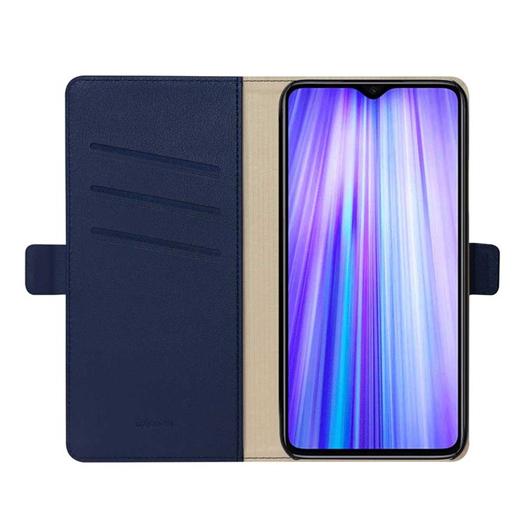 DZGOGO Milo Series Leather Wallet Case for Xiaomi Redmi Note 8 Pro - Dark Blue-3