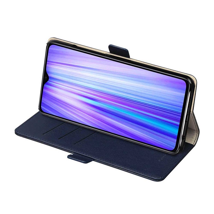 DZGOGO Milo Series Leather Wallet Case for Xiaomi Redmi Note 8 Pro - Dark Blue-4