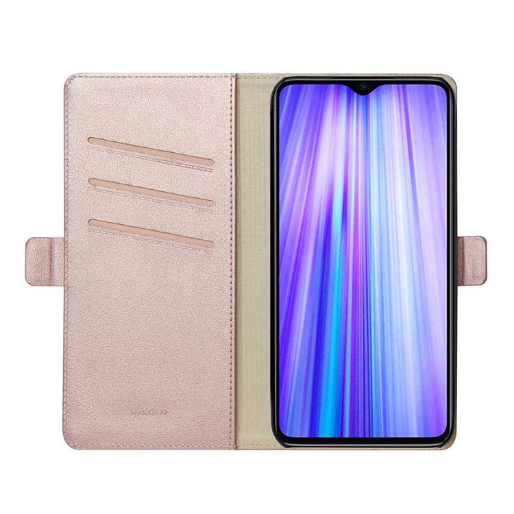 DZGOGO Milo Series Leather Wallet Case for Xiaomi Redmi Note 8 Pro - Rose Gold-3