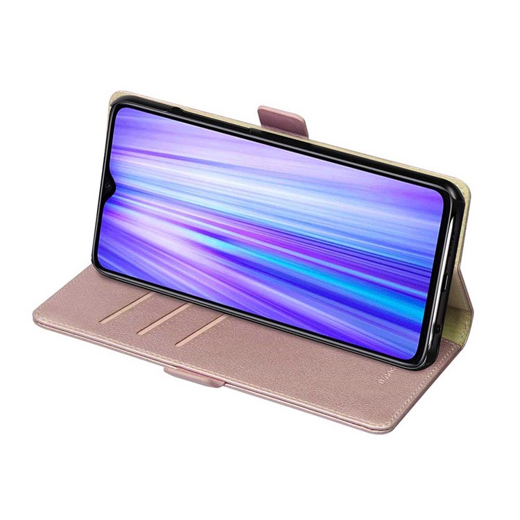 DZGOGO Milo Series Leather Wallet Case for Xiaomi Redmi Note 8 Pro - Rose Gold-4
