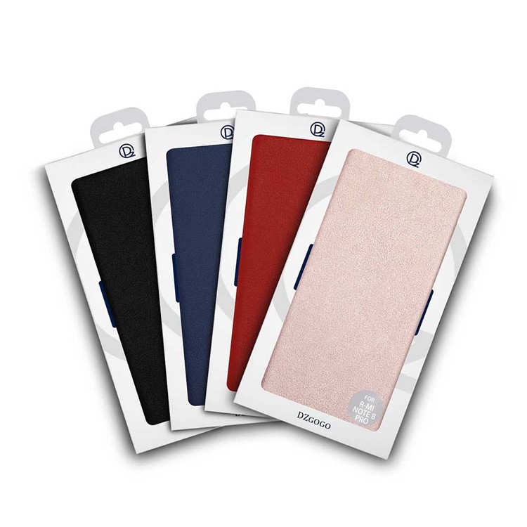 DZGOGO Milo Series Leather Wallet Case for Xiaomi Redmi Note 8 Pro - Rose Gold-5