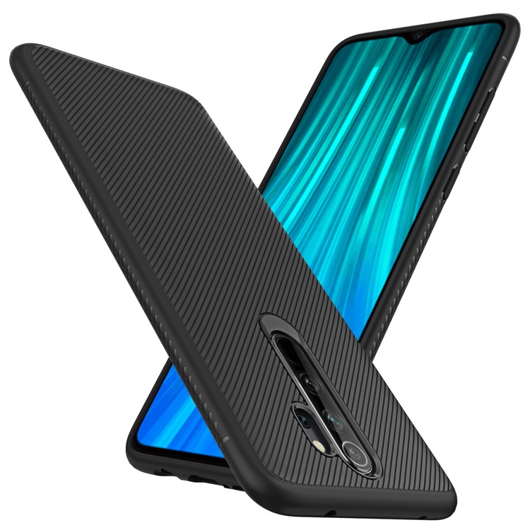 LENUO Twill Textur TPU Fall Für Xiaomi Redmi Anmerkung 8 Pro - Schwarz-1