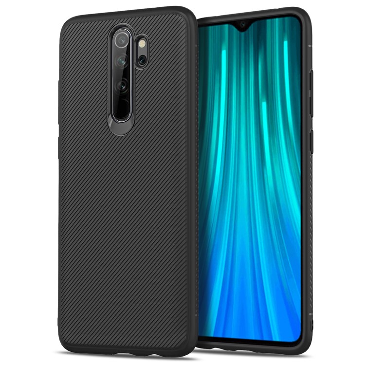 LENUO Twill Textur TPU Fall Für Xiaomi Redmi Anmerkung 8 Pro - Schwarz-2