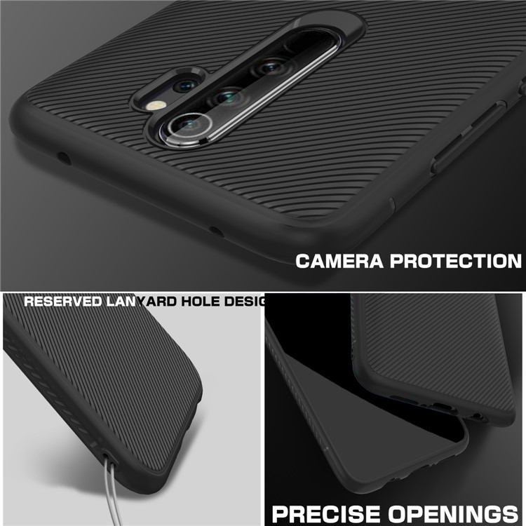 LENUO Twill Textur TPU Fall Für Xiaomi Redmi Anmerkung 8 Pro - Schwarz-4