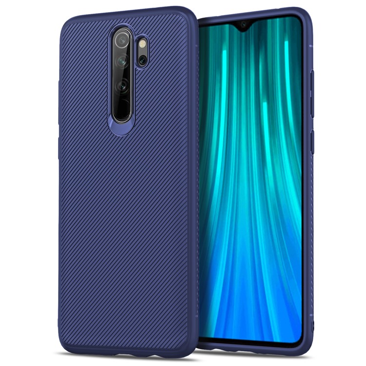 Caso De TPU Sarga Textura LENUO Para Xiaomi Redmi Nota 8 Pro - Azul Oscuro-2