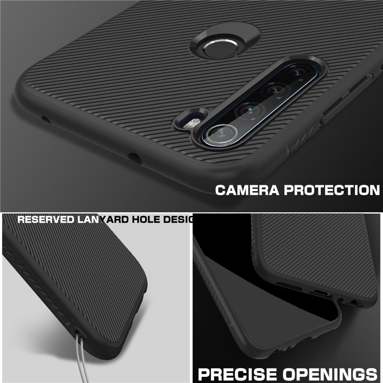 LENUO Twill Texture TPU Back Case for Xiaomi Redmi Note 8 - Black-4