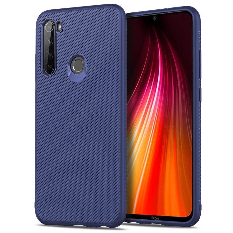 LENUO Twill Texture TPU Back Case for Xiaomi Redmi Note 8 - Dark Blue-2